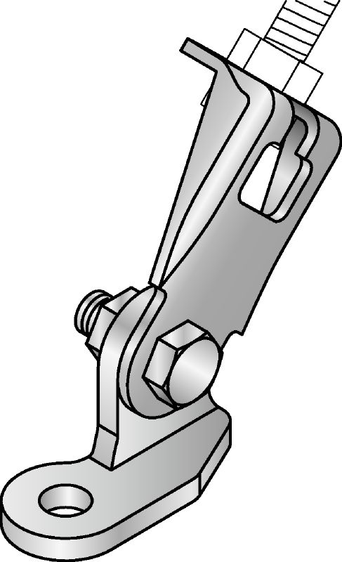 MQS-AB Rod brace connector Galvanised pre-assembled threaded rod brace connector with increased installation flexibility for a wide range of seismic applications