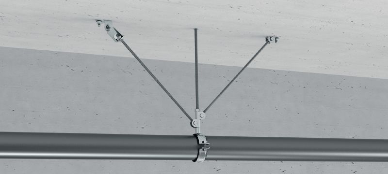 MT-S-CH Seismic rod hinge Galvanised pre-assembled threaded rod brace connector with increased load capacity for mounting to base material Applications 1