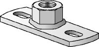 MGM 2-F Premium hot-dip galvanised (HDG) 2-hole base plate for light-duty fixed point applications (metric)